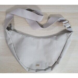 JULY Everyday Crescent Bag Minimalist Sling Crossbody Travel Tote Beige Canvas